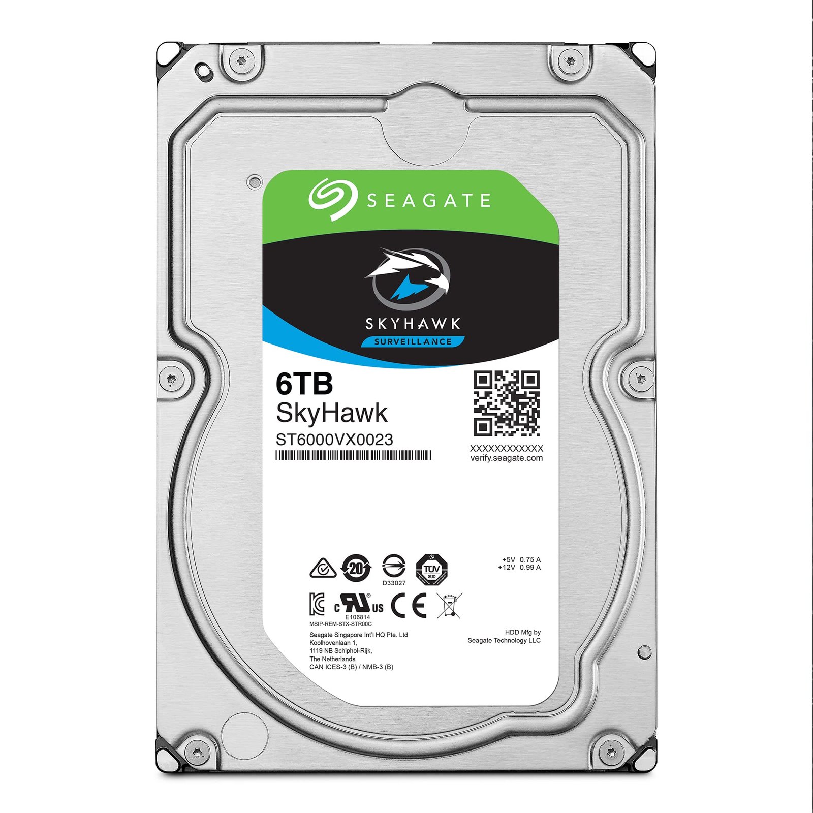 Seagate SkyHawk 6 TB Surveillance Internal Hard Drive HDD - 3.5 Inch SATA 6 Gb/s 64 MB Cache for DVR NVR Security Camera System with Drive Health Management (ST6000VX003/ST6000VX0023) 1 Seagate SkyHawk 6 TB Surveillance Internal Hard Drive HDD - 3.5 Inch SATA 6 Gb/s 64 MB Cache for DVR NVR Security Camera System with Drive Health Management (ST6000VX003/ST6000VX0023)