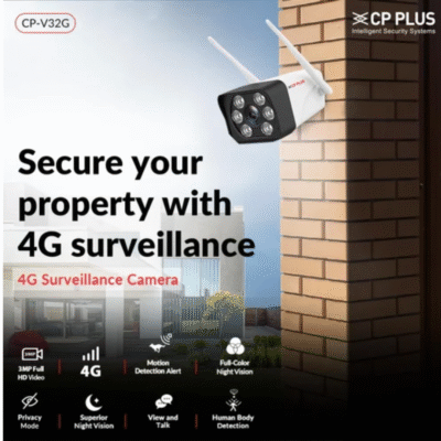 CP PLUS CP-V32G 4G Sim Based|Two Way Talk|Colour Night Vision|Waterproof IP66,3MP Security Camera