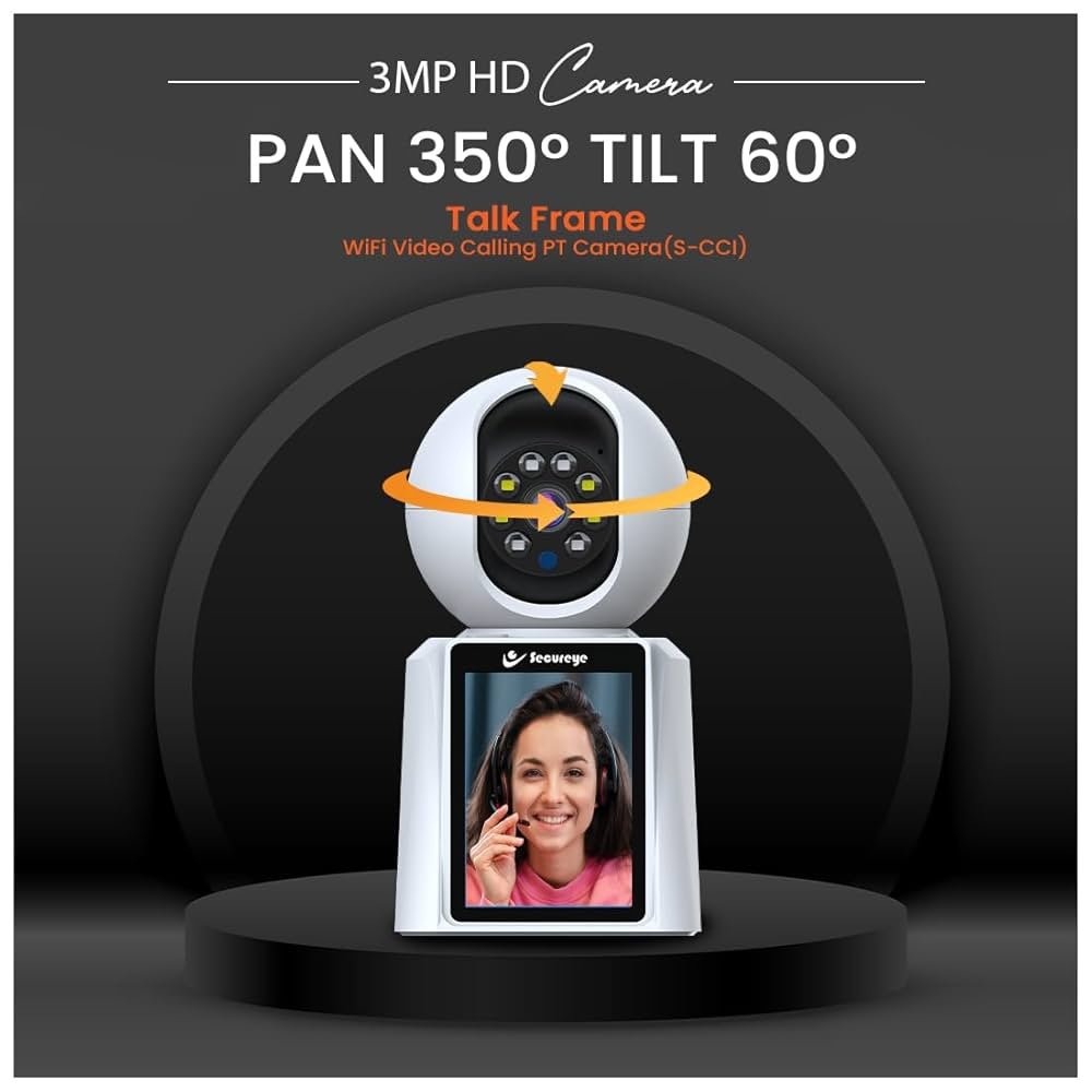 SECUREYE Talk Frame 3MP WiFi Video Calling Pan Tilt Security Camera 2 SECUREYE Talk Frame 3MP WiFi Video Calling Pan Tilt Security Camera - Image 2