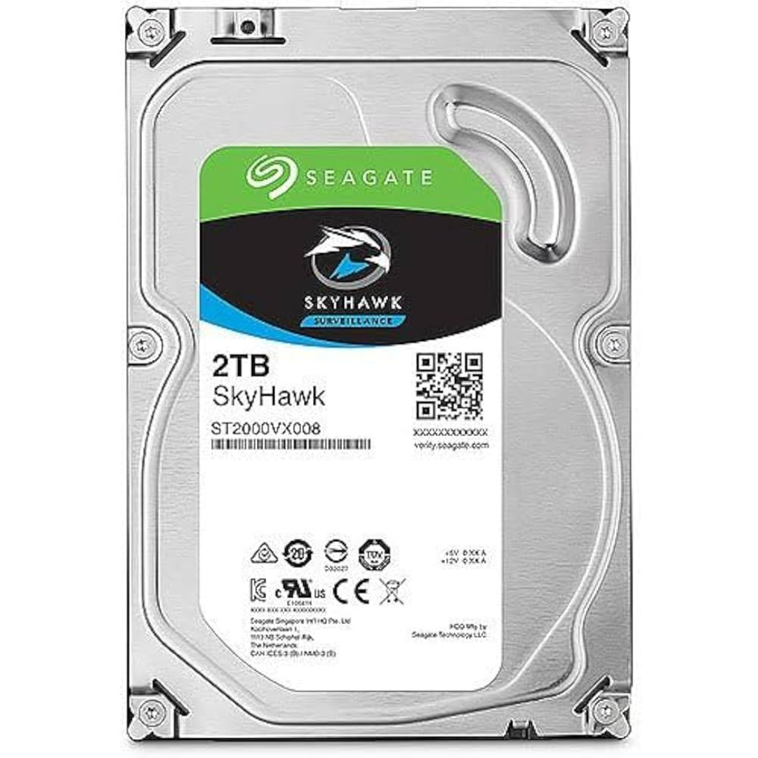 Seagate SkyHawk 2 TB Surveillance Internal Hard Drive HDD - 3.5 Inch SATA 6 Gb/s 64 MB Cache for DVR NVR Security Camera System with Drive Health Management (ST1000VX008) 1 Seagate SkyHawk 2 TB Surveillance Internal Hard Drive HDD - 3.5 Inch SATA 6 Gb/s 64 MB Cache for DVR NVR Security Camera System with Drive Health Management (ST1000VX008)