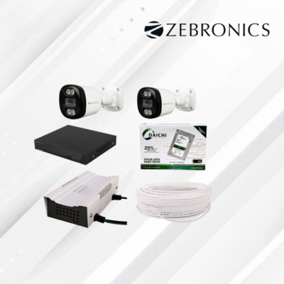Zebronics 2MP 2 pics CCTV Security Combo with 500GB HDD - 2 Bullet Camera | 4 Channel DVR  | 70 m cable  | 4 channel SMPS & Connector