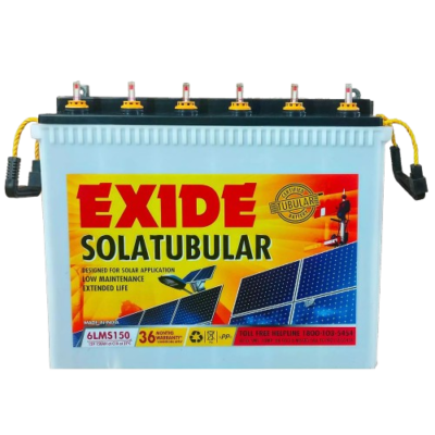Exide Solatubular 6LMS150 150Ah Solar Battery | 12V Tubular Battery