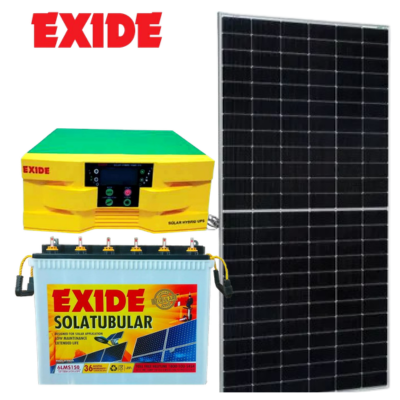 Exide 200Wp Solar Panel Combo | 150Ah Battery & 12V Solar Inverter