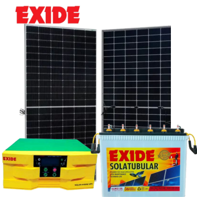 Exide 400Wp Solar Panel Combo | 150Ah Battery & 12V Solar Inverter