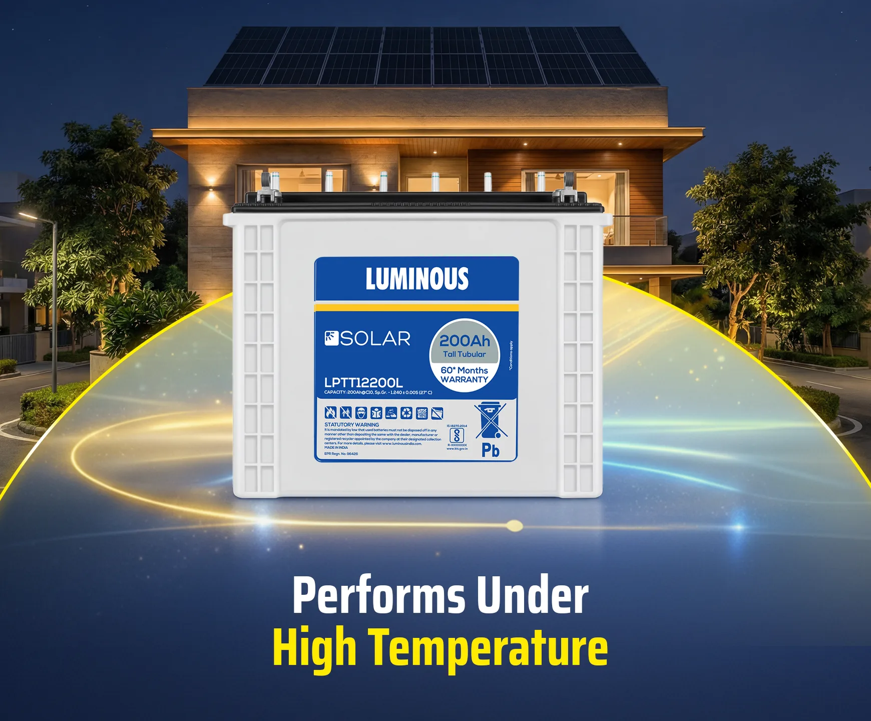 LPTT 12200L 200Ah Solar Battery | 12V Tubular Deep Cycle Battery - Image 2