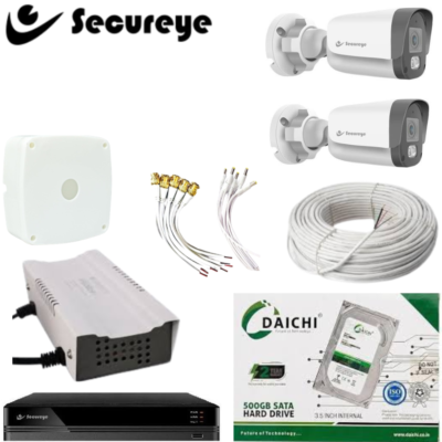 Secureye 2MP CCTV Combo with 2 Bullet Cameras, 4CH DVR & 500GB HDD