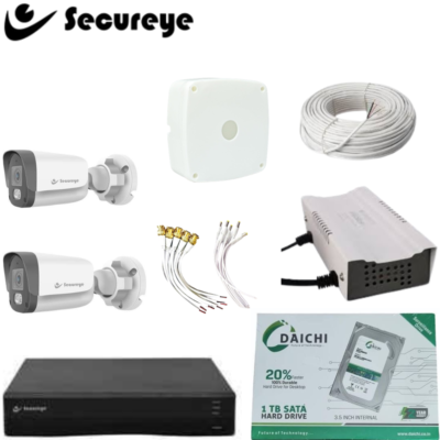 Secureye 2MP CCTV Combo with 2 Bullet Cameras, 4CH DVR & 1TB HDD